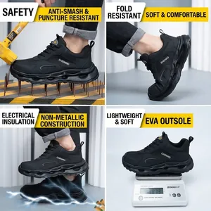 Zapatos de trabajo de seguridad ligeros para hombre con suela antipinchazos