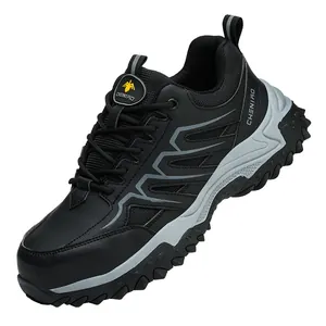 Zapatos de seguridad negros transpirables para hombres con punta de acero