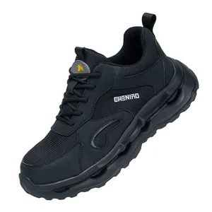 Zapatos de seguridad negros transpirables para hombres con protección contra pinchazos