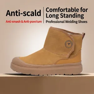 Men Suede Safety Shoes Anti-Smashing Puncture Proof Insulated Work Boots Breathable Industrial Protective Footwear For Construction Welder 6KV