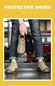 Zapatos de seguridad transpirables para hombre en caqui y negro con aislante 6KV