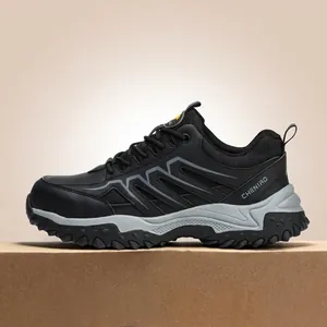 Zapatos de Seguridad Industrial para Hombre Cuero de Microfibra Puntera de Acero Anti-Aplastamiento Resistente a Perforaciones Ligeros Zapatos de Trabajo