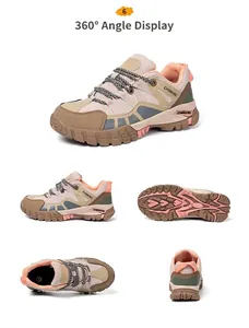 Safety work shoes for women featuring breathable mesh and multi-angle detail views