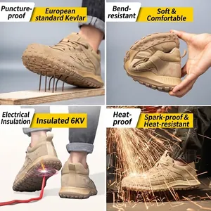 Durable safety work shoes with puncture resistance, 6KV insulation, and heat-resistant sole