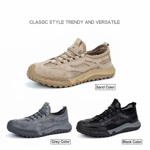 Chaussures de sécurité respirantes pour hommes en coloris sable, gris et noir
