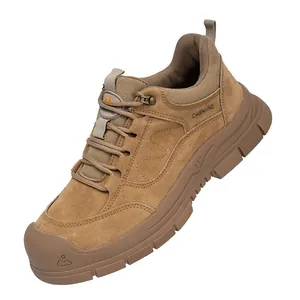 Zapatos de seguridad caqui para hombre con punta de acero y protección antipinchazos