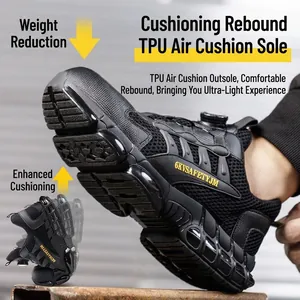 Zapatos de seguridad ligeros y transpirables para hombre con suela de cojín de TPU.