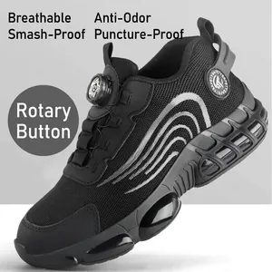 Chaussures de sécurité respirantes avec embout d'acier et boucle rotative