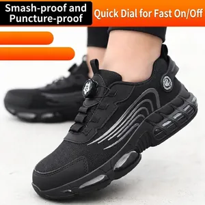 Chaussures de sécurité respirantes à embout d'acier avec laçage rapide rotatif