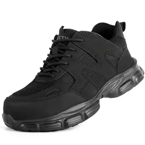 Zapatos de seguridad negros con punta de acero y protección contra las perforaciones