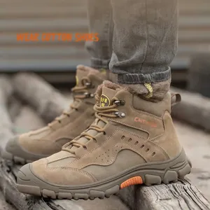Chaussures de Sécurité Homme Embout Acier Anti-écrasement Anti-perforation Daim Toile Montantes Chaudes Doublées Isolées de Protection