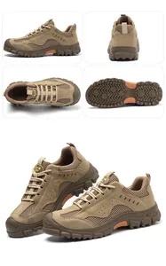 Zapatos de seguridad transpirables caqui con protección anti-perforación multi-ángulo