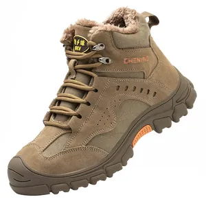 Bottes de sécurité à embout d'acier durables avec semelle isolée et doublure en fourrure