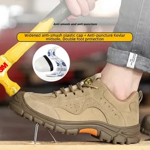 Zapatos de seguridad para hombre con punta antiaplastamiento y suela de Kevlar.