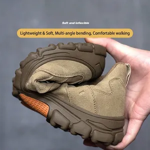 Zapato de seguridad para hombre ligero y flexible en color marrón con suela antideslizante