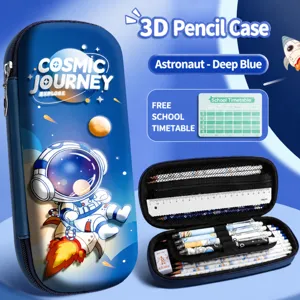 3D astronaut raket etui met grote capaciteit interieur en kantoorbenodigdheden