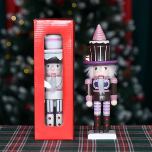 Handgefertigter 10-Zoll Nussknacker aus Holz im Dessert-Design mit Cupcake-Hut Deko