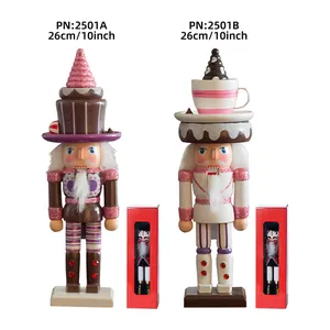 Handbemalte 10-Zoll-Holznussknacker mit kreativen Kuchen- und Dessert-Themen