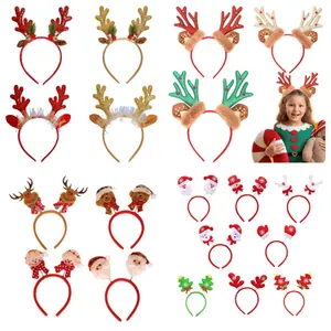 Christmas Reindeer Antler Headband Assorted Festive Santa Snowman Party Headwear For Kids Holiday Gift Decoration