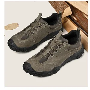Chaussures de randonnée pour hommes en cuir de porc avec semelles en caoutchouc durables