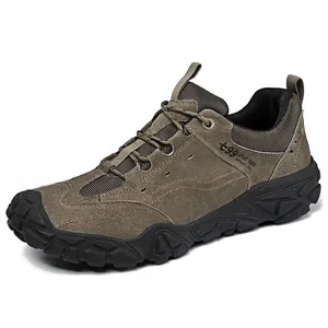 Chaussures de randonnée pour hommes en cuir de porc avec semelle en caoutchouc antidérapante