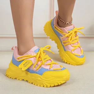 Grof Dad Sneakers Voor Dames Heren Patchwork Ademend Mesh Dikke Zool Platform Retro Streetwear Casual Sportschoenen
