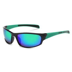 Lunettes de soleil de sport haut de gamme pour le cyclisme avec verres miroirs verts