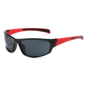 Lunettes de soleil de sport pour le cyclisme et la randonnée, monture rouge et noire
