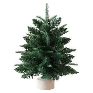 Piccolo albero di Natale artificiale da tavolo con aghi realistici in PVC e PE