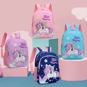 Sac à Dos Licorne pour Enfants Filles Maternelle Préscolaire Sac Léger Respirant Cartable de Dessin Animé pour Sorties
