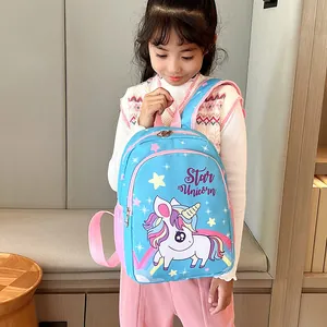 Sac à dos licorne bleu pour petites filles avec bretelles en maille respirante