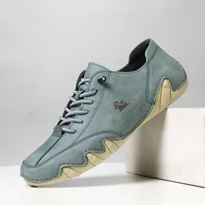 LDECK men's low-top casual shoes with unique octopus rubber sole in greyish green