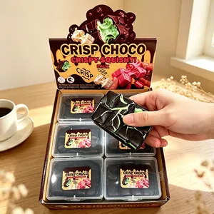 Realistisch chocoladereep squishy speelgoed met mintgroene vulling voor ontspanning