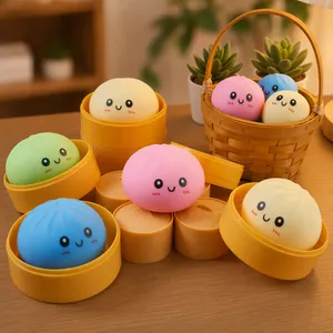 Gedämpftes Brötchen Squishy Giocattolo a Risalita Lenta Morbido TPR Espressione del Fumetto Giocattolo Antistress per Bambini Adulti