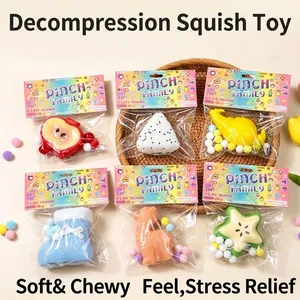 TPR Cartoon Animal Food Shape Squishy Toy Slow Rebound Stress Relief Toy For Kids Adults Office Daily Play Random Style Gift