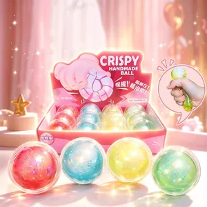 Translucent and colorful crystal crispy squishy balls for stress relief and sensory play.