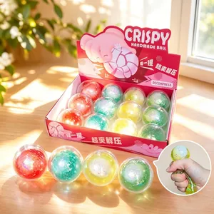 Vibrant colorful crispy handmade decompression squeeze balls set in a display box