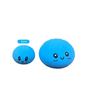 Simpatico squishy a forma di panino emoji blu antistress con etichetta taglia 5 cm
