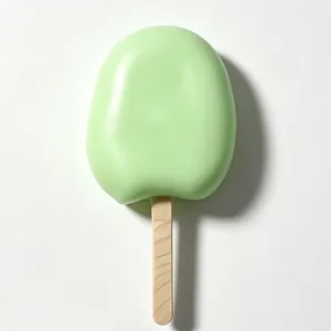 Jouet squishy en forme de glace à l'eau verte pour soulager le stress sur fond blanc