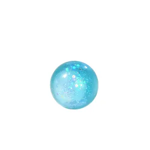 Blue translucent glitter squeeze ball sensory stress relief toy for kids and adults.