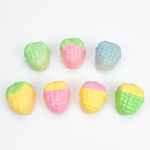Set of 7 colorful squishy stress relief balls with textured macaron pastel colors