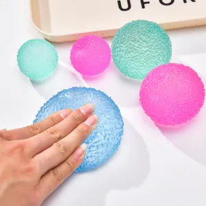 Detailed view of colorful textured sensory squishy balls used for daily stress relief