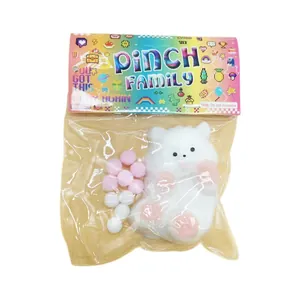 Cute white cat paw squishy slow rebound stress relief toy in colorful pinch family pack