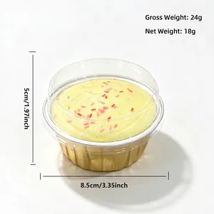 Slow rebound cupcake squeeze toy with rainbow sprinkles and a dome lid