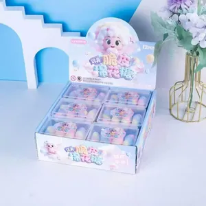 Display box containing 12 pieces of colorful, marshmallow-style cat paw squishy toys.