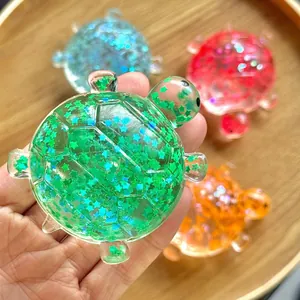 Buntes Glitzer-Schildkröten-Antistressspielzeug mit flüssiger Füllung und Glitzer