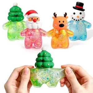 Set di 4 giocattoli squishy natalizi con Babbo Natale e pupazzo di neve antistress