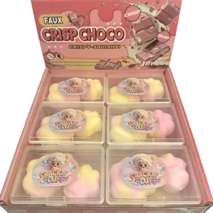 Set of 12 cute cat paw crispy squishy toys for stress relief in a pink display box