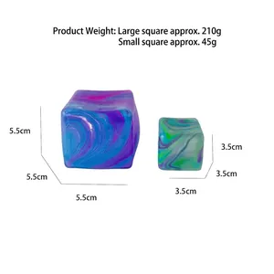 Schiacciabili a forma di cubo marmorizzato per alleviare lo stress, in due diverse dimensioni