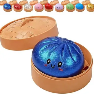 Simulation Brötchen Squishy Spielzeug Langsamer Rückprall Anti Stress Spielzeug Mit Dampfer Korb Süßer Ausdruck Quetschspielzeug